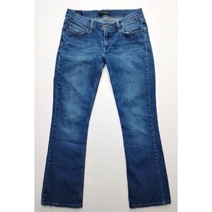 Levis 524 Jeans Boot Cut Too Superlow Stretch Blue pocket Flaps size 10 30x30